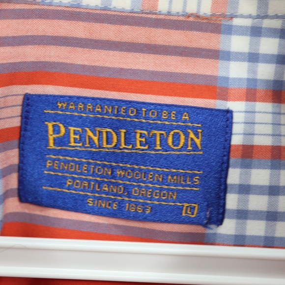 Pendleton Mens Large Button Front Plaid Shirt - Picture 4 of 6